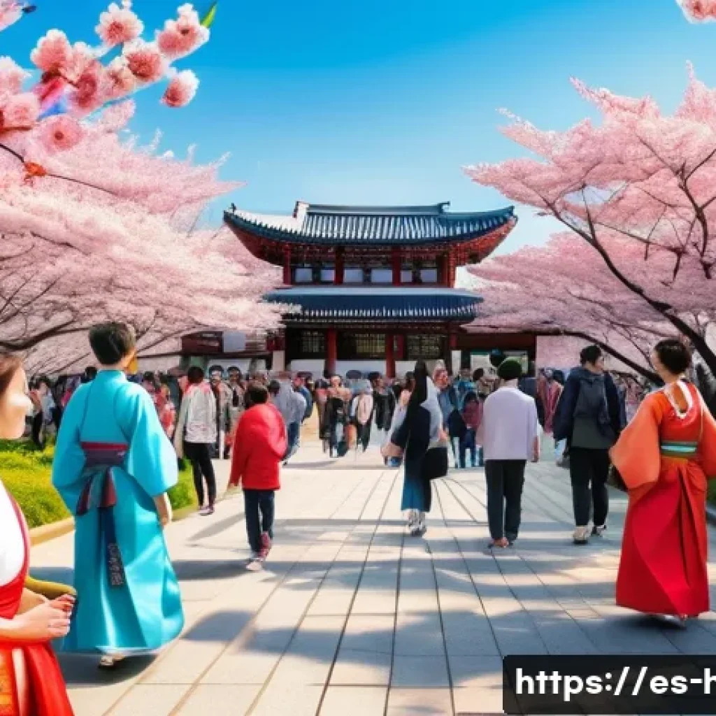 한일 관계사 - A detailed and realistic illustration of a cultural exchange festival between South Korea and Japan ...