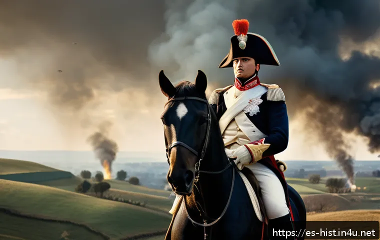 나폴레옹의 유럽 정복과 몰락 - A detailed and dramatic scene of Napoleon Bonaparte as a visionary military leader during the Italia...
