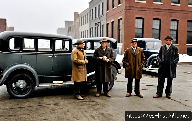 대공황과 뉴딜 정책 - Photorealistic 1930s United States street scene during the Great Depression, unemployed workers in w...